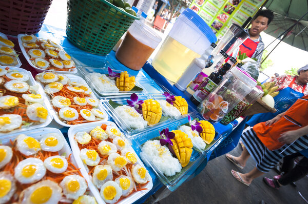 Food stall outside Chatuchak Market, Bangkok