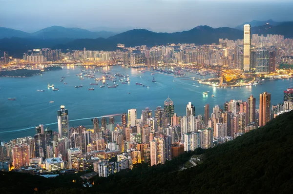 Das Hongkong Stadtbild vom hohen Westen aus gesehen — Stockfoto
