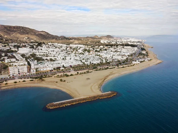 Vista Aerea Playa Mojacar Almeria Andalusien Mar Mediterraneo — Stockfoto