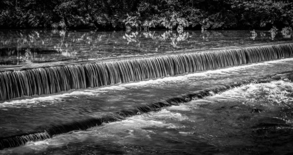 Fragas Eume Park Naturalny Skok Rzeczny Czarno Biały — Zdjęcie stockowe