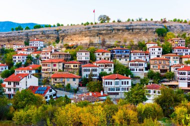 SAFRANBOLU, Turkey. Safranbolu 'daki geleneksel Osmanlı Evleri. Safranbolu, Karadeniz Bölgesi 'nin Karabuk ilçesine bağlı bir beldedir. UNESCO Dünya Mirası Alanındaki Şehir.