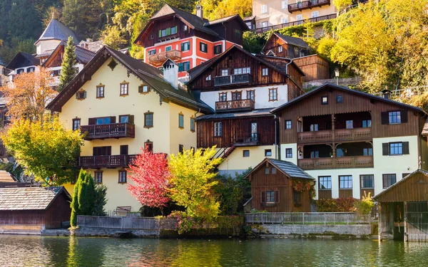 Hallstatt Austria Beautiful Autumn View Hallstatt Hallstatt Small Town Austria — Stock Photo, Image