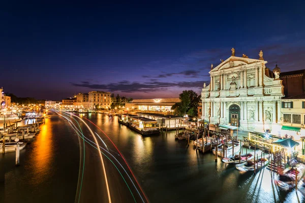 Venska Italien September 2019 Vacker Venedig Nattutsikt Med Stadsljus Venedig — Stockfoto