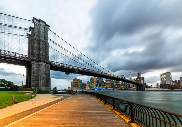 Brooklyn Bridge Brooklyn Bridge Park Manhattan Vista Atardecer Nueva York — Foto de Stock