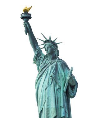 Mavi arka planda Özgürlük Anıtı Ulusal Anıtı. New York, ABD.