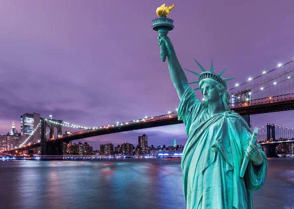 Vista Atardecer Nueva York Nueva York Estados Unidos — Foto de Stock