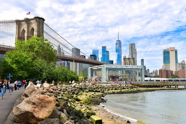 New York Usa September 2018 Jane Carousel Brooklyn Bridge Park — Stock Photo, Image
