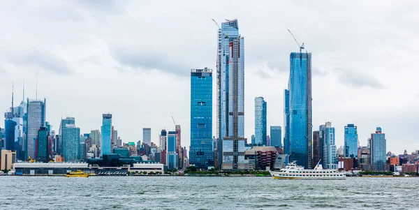 Panoramiczna Panorama Manhattanu Budynki Biurowe Wieżowce Nowy Jork Usa — Zdjęcie stockowe