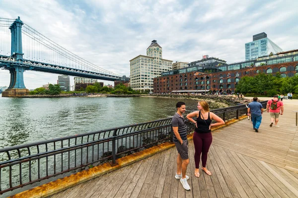 New York Usa September 2018 Brooklyn Bridge Park Manhattan Bridge — Stock Photo, Image
