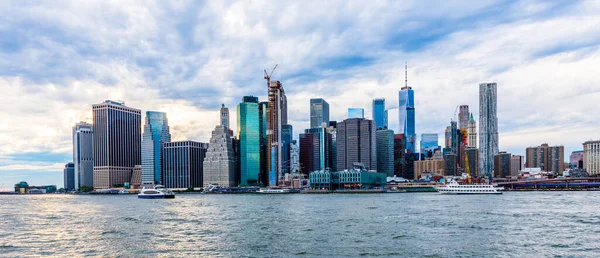 Manhattan Panoramic Skyline Office Buildings Skyscrapers New York City Usa — Stock Photo, Image