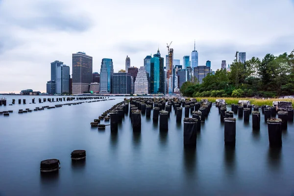 Manhattan Panoramic Skyline Sunset View New York City Usa Office — Stock Photo, Image