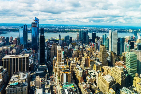 Manhattan Ville New York Manhattan Skyline Gratte Ciel Vue Aérienne — Photo