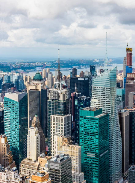 Manhattan New York City Manhattan Skyline Wolkenkrabbers Vanuit Lucht New — Stockfoto