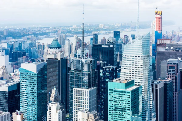 Manhattan New York City Manhattan Skyline Wolkenkrabbers Vanuit Lucht New — Stockfoto