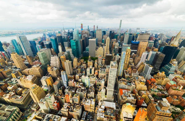 Manhattan New York City Manhattan Skyline Wolkenkrabbers Vanuit Lucht New — Stockfoto