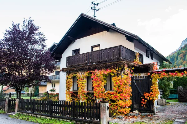 Traditional Austrian Village House Hallstatt Salzburg — Stock Photo, Image