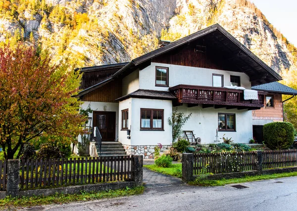 Traditional Austrian Village House Hallstatt Salzburg — Stock Photo, Image