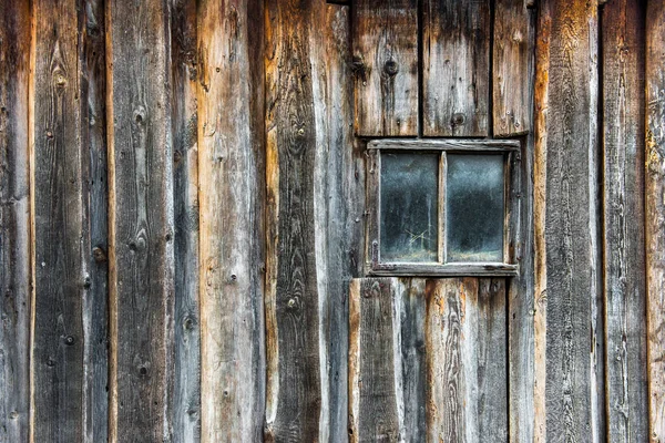 Pequeña Ventana Pared Madera Pared Casa Madera — Foto de Stock