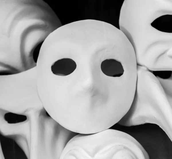 Unfarbige Und Unbemalte Weiße Maske Traditionelle Venezianische Masken Für Den — Stockfoto