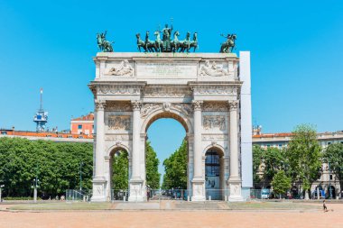 Milano, İtalya 'da Barış Kemeri (Arco della Pace).