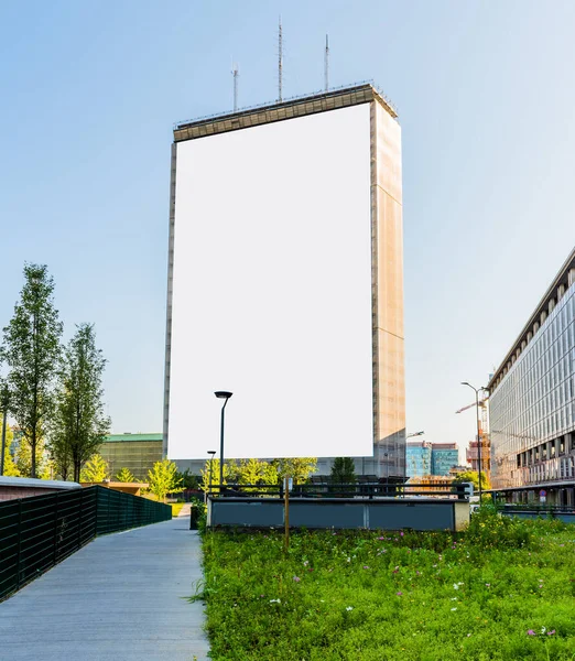 Große Leere Plakatwand Auf Dem Gebäude Für Außenwerbung Mailand Italien — Stockfoto