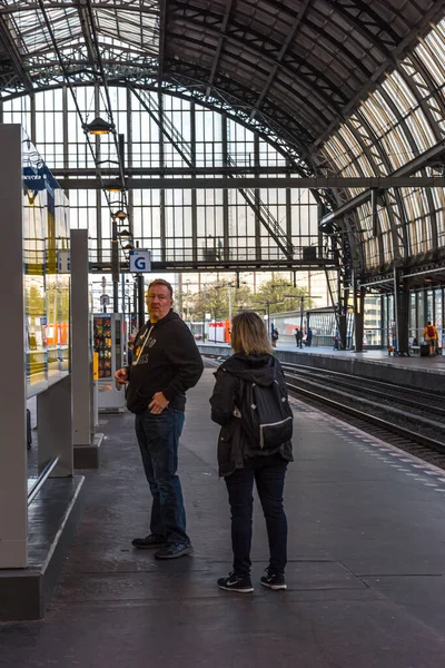 Амстердам Нидерланды Сентября 2017 Центральный Вокзал Амстердама Amsterdam Centraal Крупнейший — стоковое фото