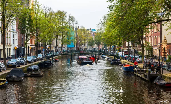 Amsterdam Nederland September 2017 Stadscentrum Amsterdam Prachtig Uitzicht Amsterdam Grachten — Stockfoto