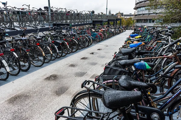 Amsterdam Niederlande September 2017 Abstellen Von Fahrrädern Der Stadt Amsterdam — Stockfoto