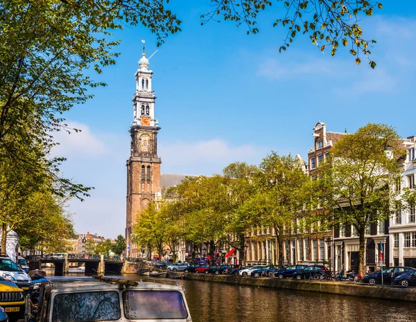 Amsterdam Nederland September 2017 Westerkerk Uitzicht Grachten Amsterdam Westerkerk Een — Stockfoto