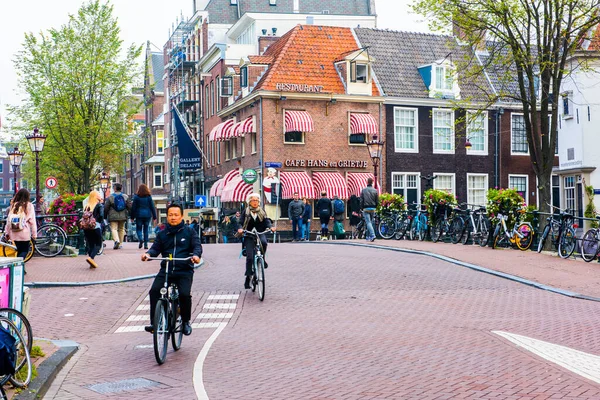 Amsterdam Países Bajos Septiembre 2017 Amsterdam City Center Hermosa Vista — Foto de Stock