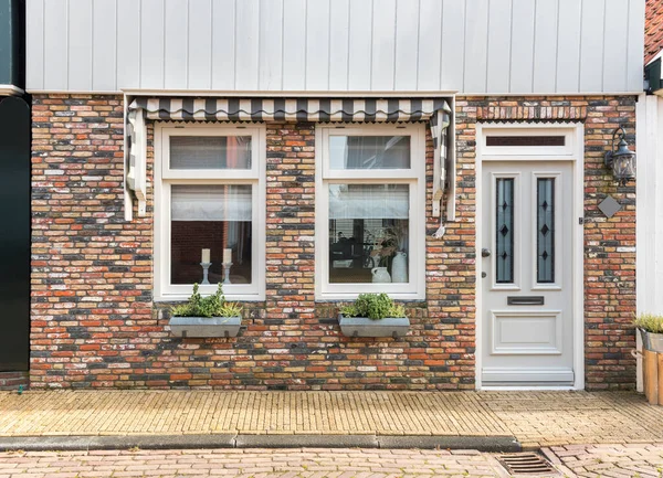Khas Rumah Desa Belanda Fasad Indah Dan Gaya Otentik Volendam — Stok Foto