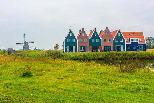 Volendam Egy Város Észak Hollandiában Hollandiában Színes Házak Tengeri Park — Stock Fotó