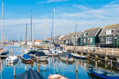 Marken Marina. Marken Adası Waterland, Hollanda.