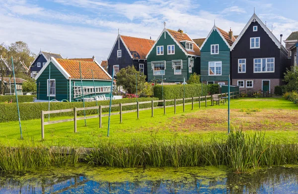 Met Marken Mooie Typische Vissershuisjes Marken Eiland Waterland Nederland — Stockfoto