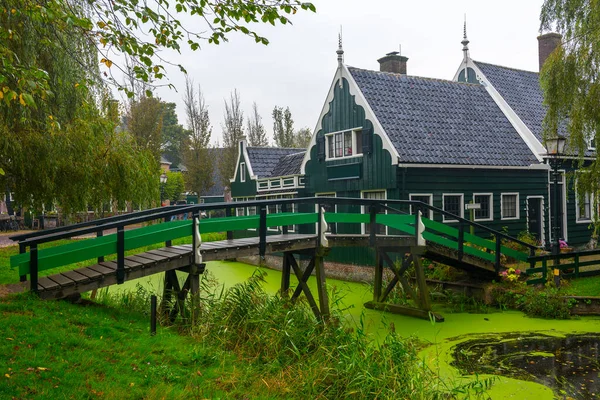 Casas Holandesas Tradicionais Zaanse Schans Zaanse Schans Uma Pequena Aldeia — Fotografia de Stock