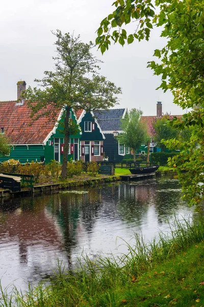 Traditional Dutch Houses Windmills Zaanse Schans Zaanse Schans Typically Dutch — Stock Photo, Image