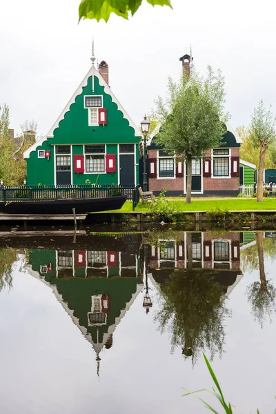 Casas Moinhos Vento Holandeses Tradicionais Zaanse Schans Zaanse Schans Uma — Fotografia de Stock