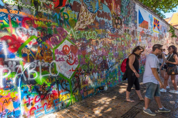 Prague Czech Republic June 2016 Lennon Wall John Lennon Wall — стокове фото