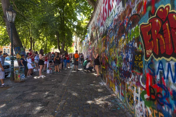 Prague Czech Republic June 2016 Lennon Wall John Lennon Wall — стокове фото