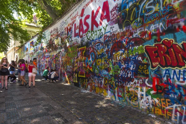 Prague Czech Republic June 2016 Lennon Wall John Lennon Wall — стокове фото