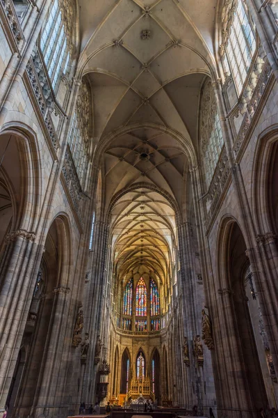 Wnętrze Katedry Wita Zamku Praskim Praga Republika Czeska — Zdjęcie stockowe