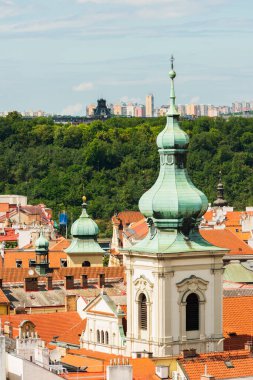 PRAG, CZECH Cumhuriyet - 25 HAZİRAN 2016: Çek Cumhuriyeti Prag 'a Havadan Bakış.