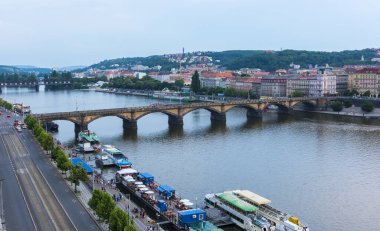 PRAG, CZECH Cumhuriyet - 25 HAZİRAN 2016: Çek Cumhuriyeti Prag 'a Havadan Bakış.