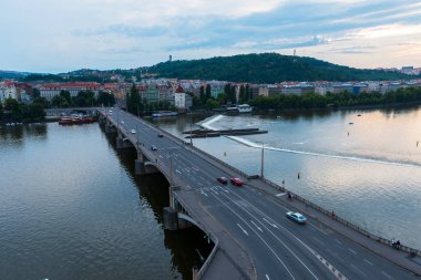PRAG, CZECH Cumhuriyet - 25 HAZİRAN 2016: Çek Cumhuriyeti Prag 'a Havadan Bakış.