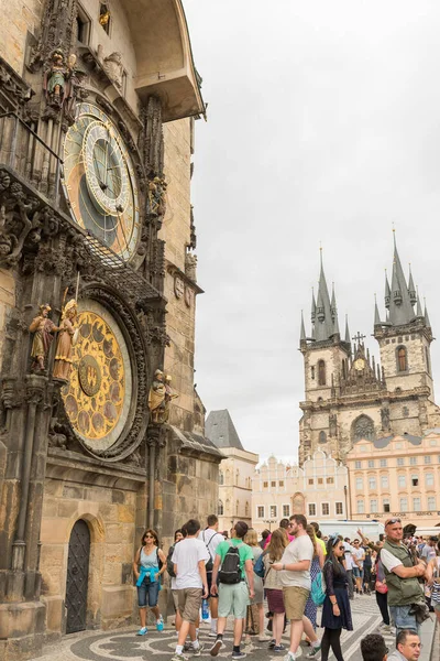 Praha Česká Republika Června 2016 Staroměstské Náměstí Orloj Kostel Panny — Stock fotografie