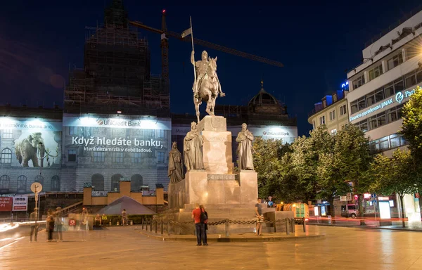 Praga República Checa Junio 2016 Estatua San Wenceslao Plaza Wenceslao —  Fotos de Stock