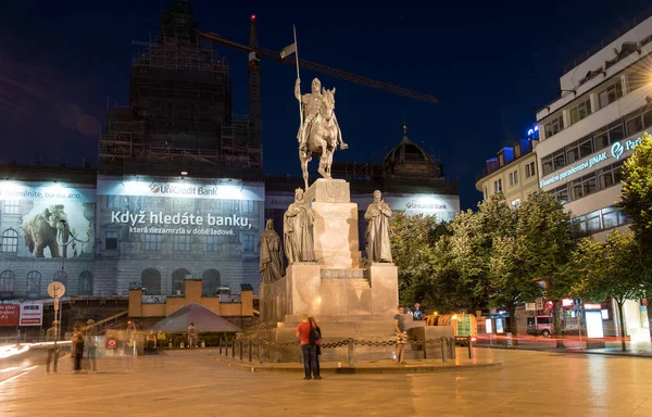 Prague República Checa Junho 2016 Estátua São Venceslau Praça Venceslau — Fotografia de Stock