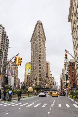 NEW YORK, ABD - 23 Eylül 2018: Flatiron Binası, Manhattan. New York City, ABD.