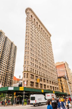 NEW YORK, ABD - 23 Eylül 2018: Flatiron Binası, Manhattan. New York City, ABD.
