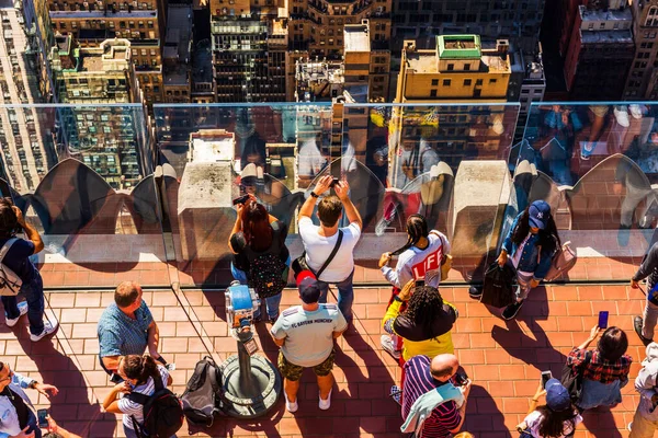 New York Usa September 2018 Top Rock Observation Deck Visitors — Stock Photo, Image